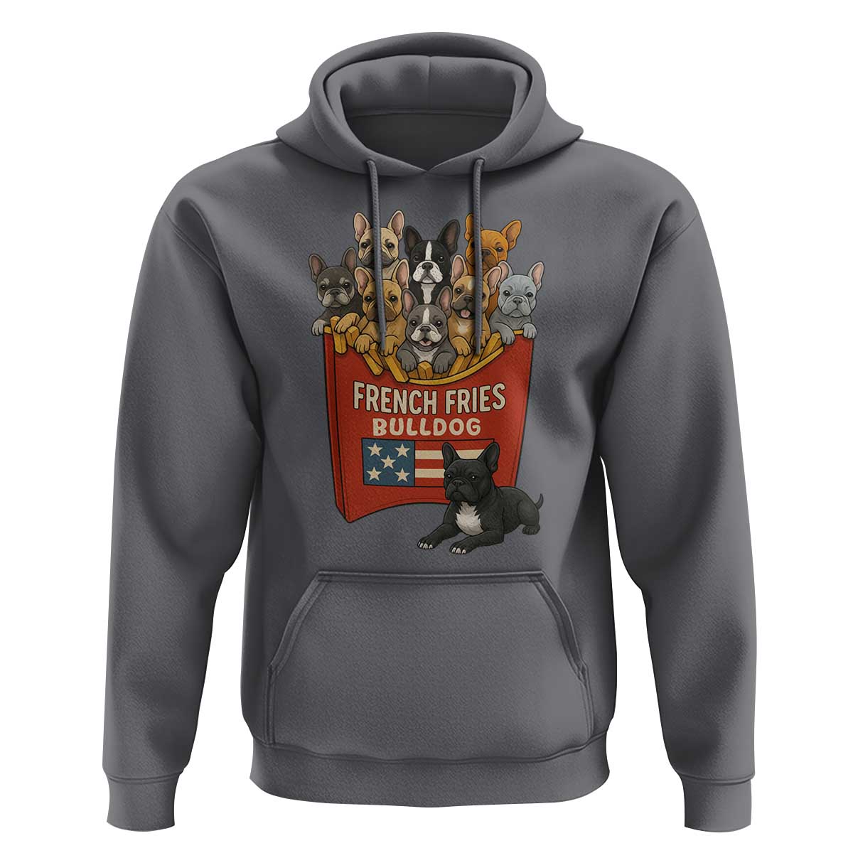Funny French Fries Bulldog Hoodie Dog Lover Gift - Wonder Print Shop