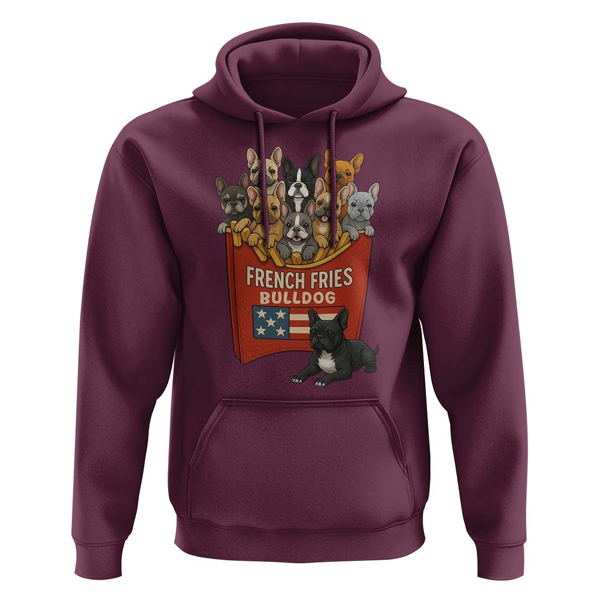 Funny French Fries Bulldog Hoodie Dog Lover Gift - Wonder Print Shop