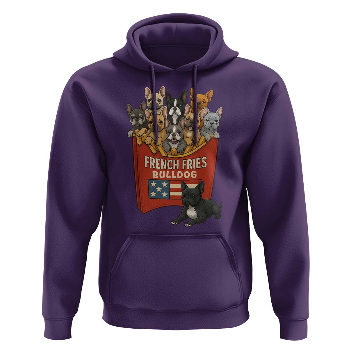 Funny French Fries Bulldog Hoodie Dog Lover Gift - Wonder Print Shop