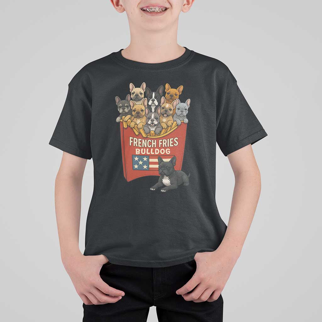 Funny French Fries Bulldog T Shirt For Kid Dog Lover Gift - Wonder Print Shop