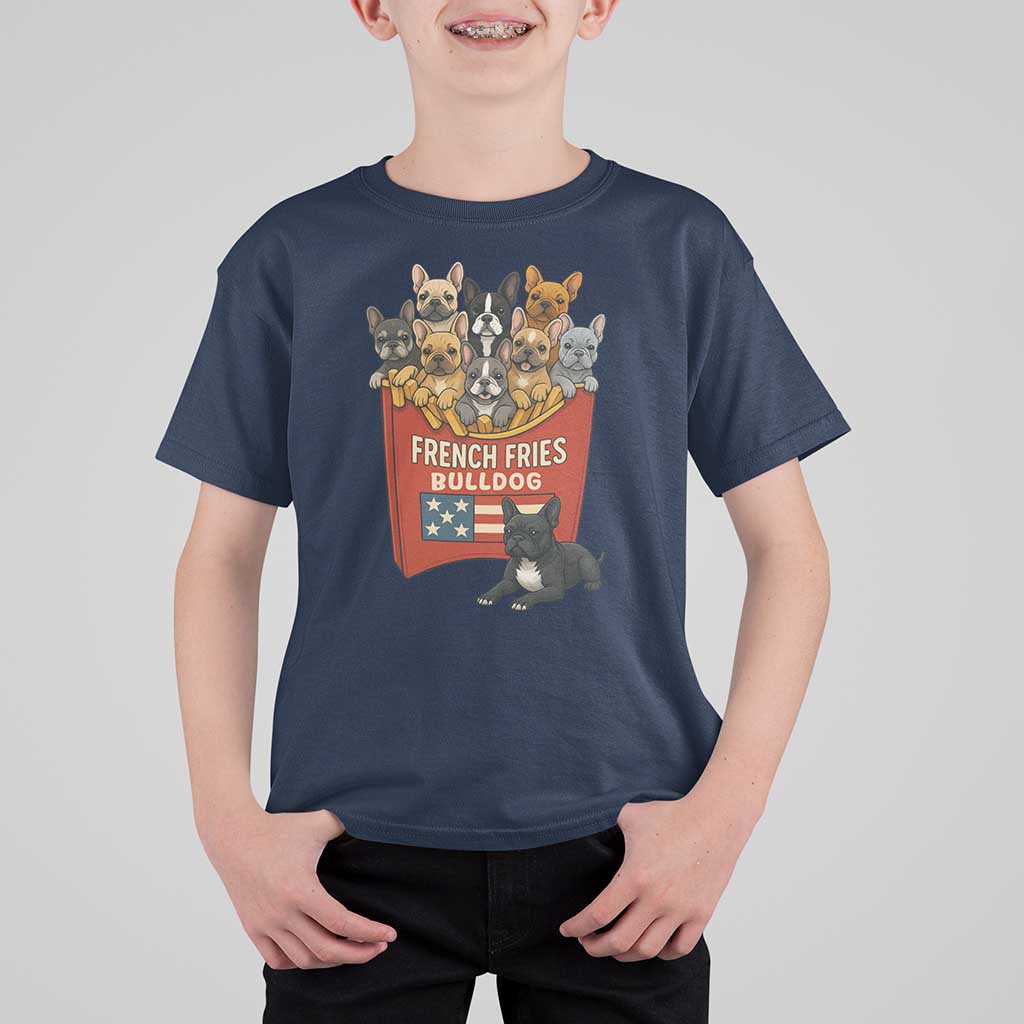 Funny French Fries Bulldog T Shirt For Kid Dog Lover Gift - Wonder Print Shop