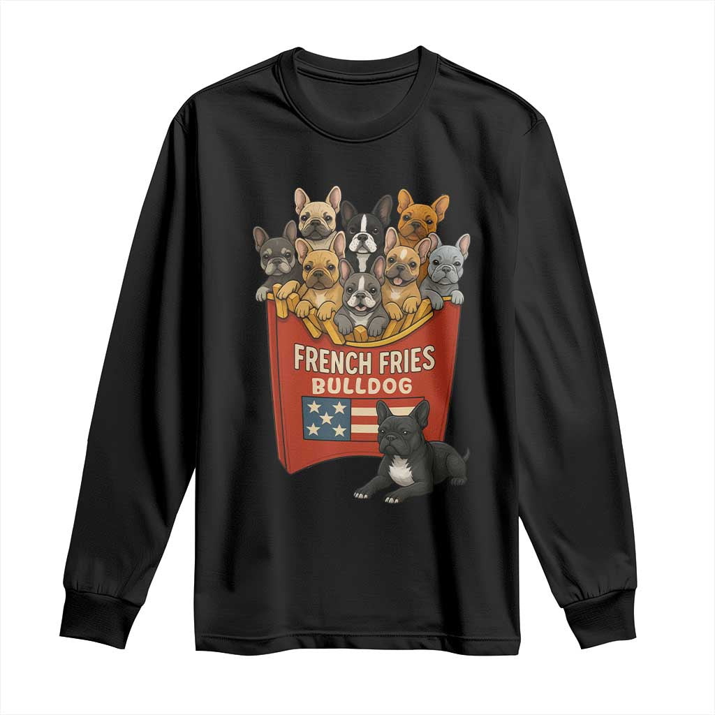 Funny French Fries Bulldog Long Sleeve Shirt Dog Lover Gift - Wonder Print Shop