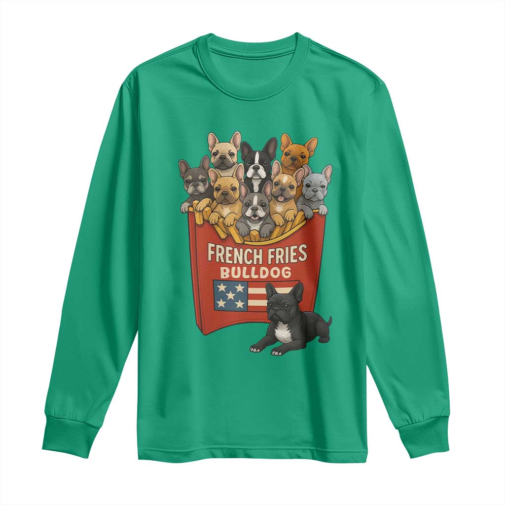 Funny French Fries Bulldog Long Sleeve Shirt Dog Lover Gift - Wonder Print Shop