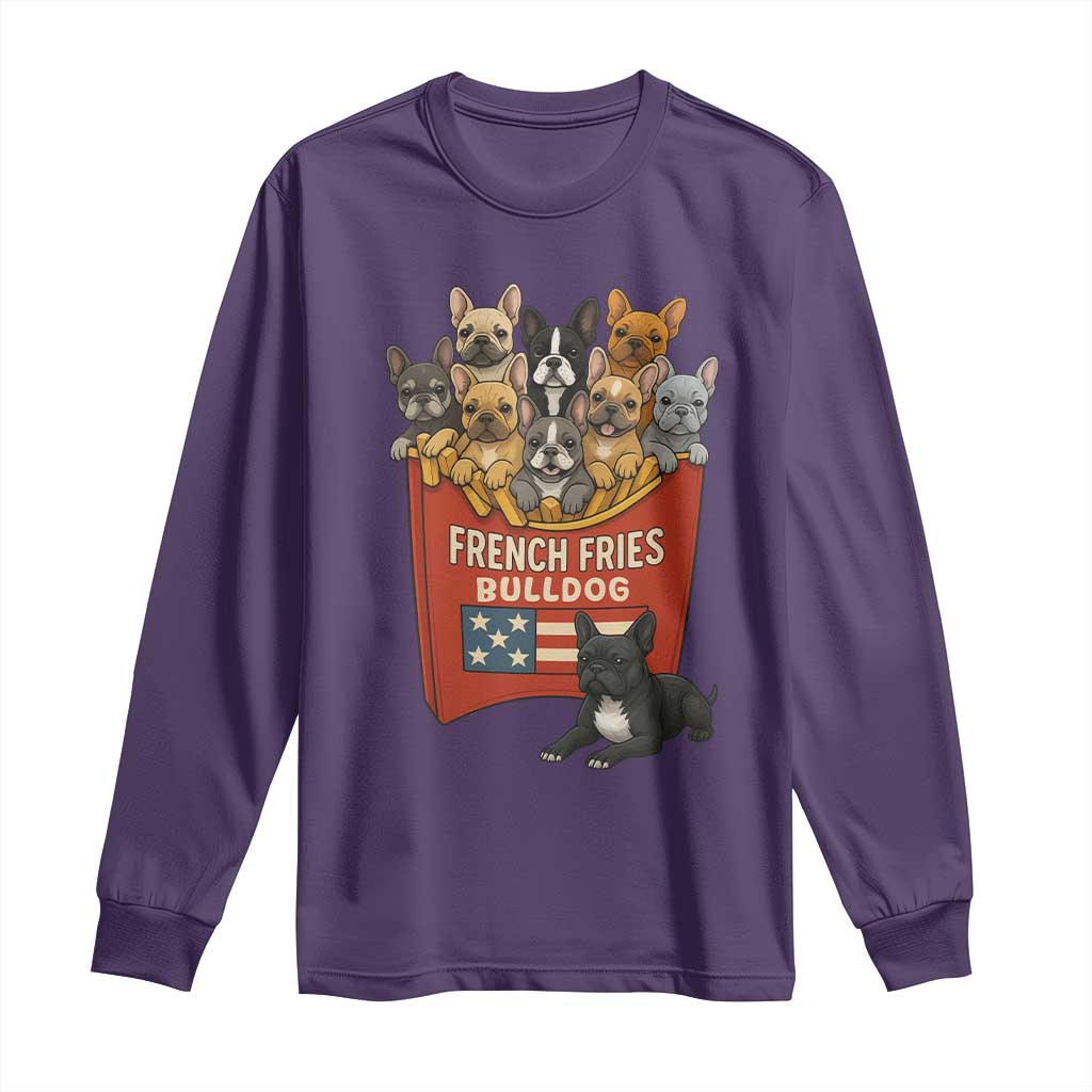 Funny French Fries Bulldog Long Sleeve Shirt Dog Lover Gift - Wonder Print Shop