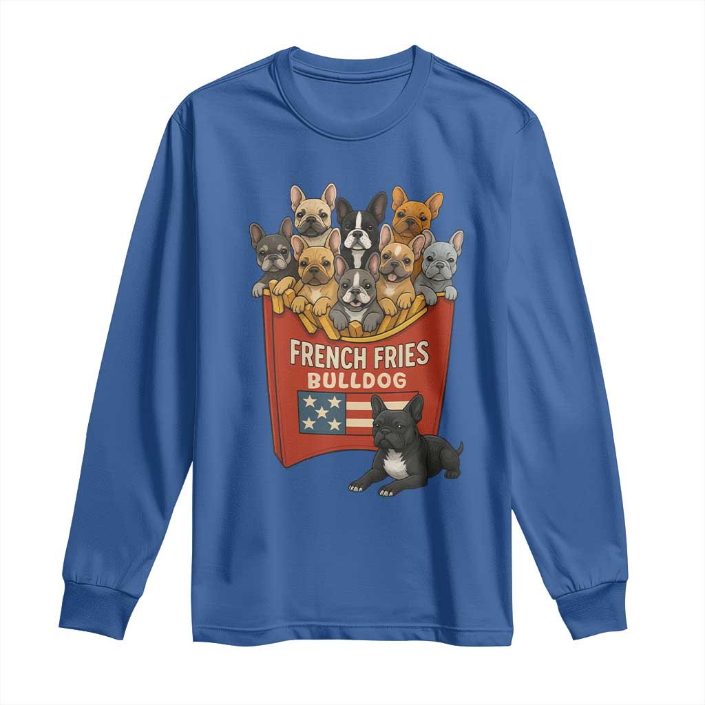 Funny French Fries Bulldog Long Sleeve Shirt Dog Lover Gift - Wonder Print Shop