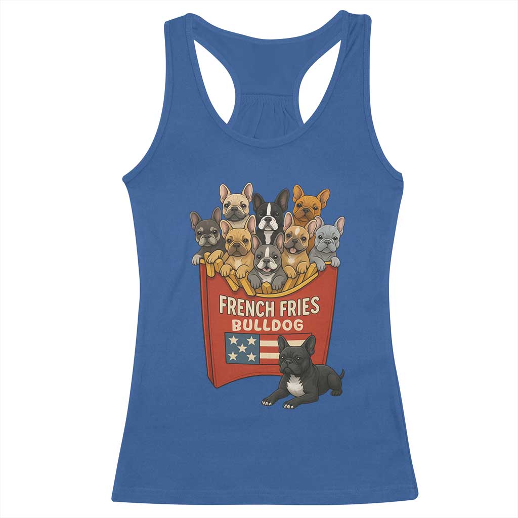 Funny French Fries Bulldog Racerback Tank Top Dog Lover Gift - Wonder Print Shop