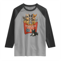 Funny French Fries Bulldog Raglan Shirt Dog Lover Gift - Wonder Print Shop