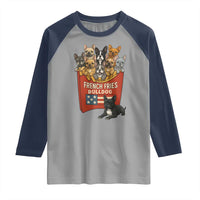 Funny French Fries Bulldog Raglan Shirt Dog Lover Gift - Wonder Print Shop