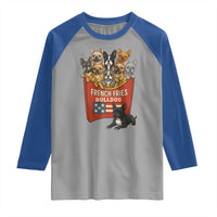 Funny French Fries Bulldog Raglan Shirt Dog Lover Gift - Wonder Print Shop