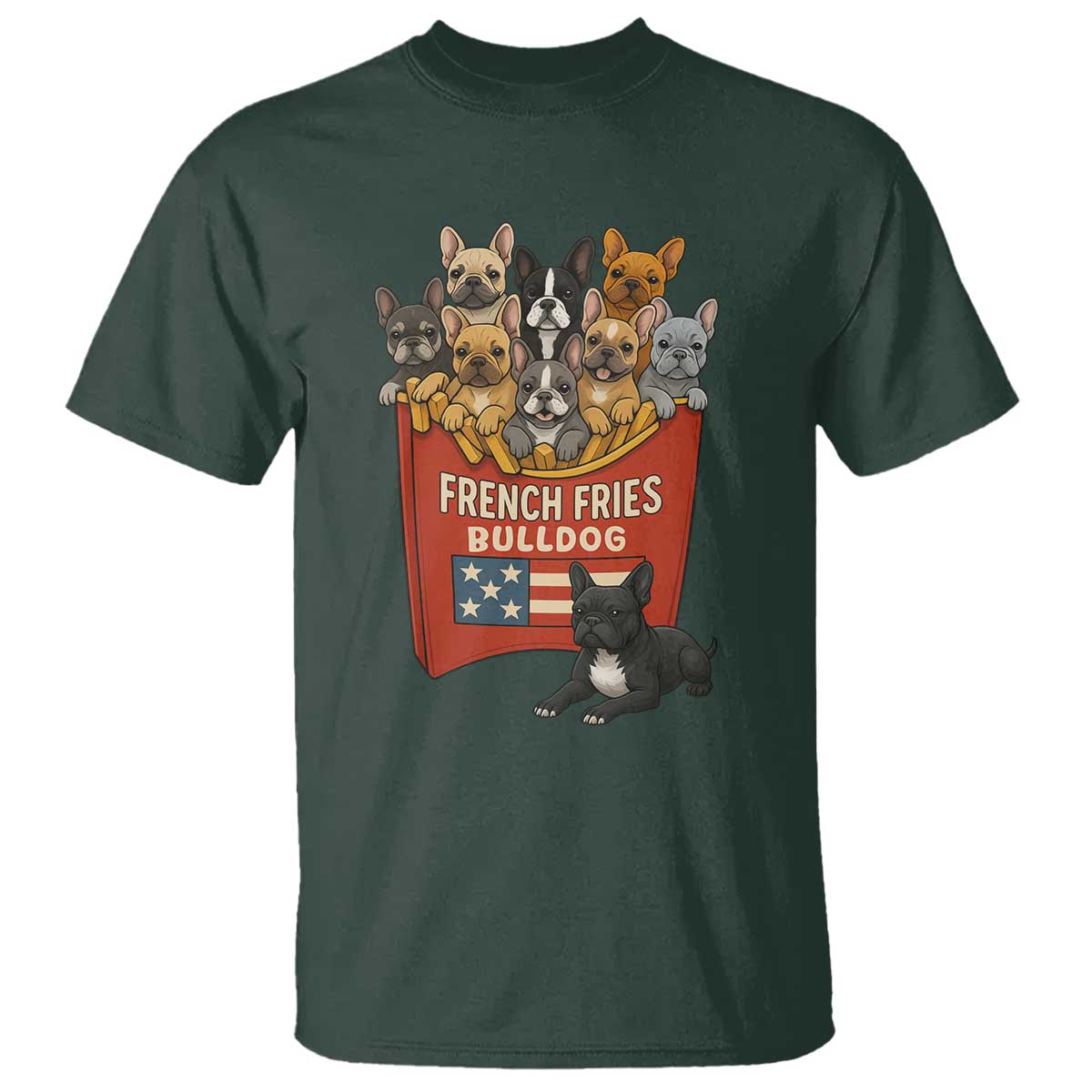 Funny French Fries Bulldog T Shirt Dog Lover Gift - Wonder Print Shop