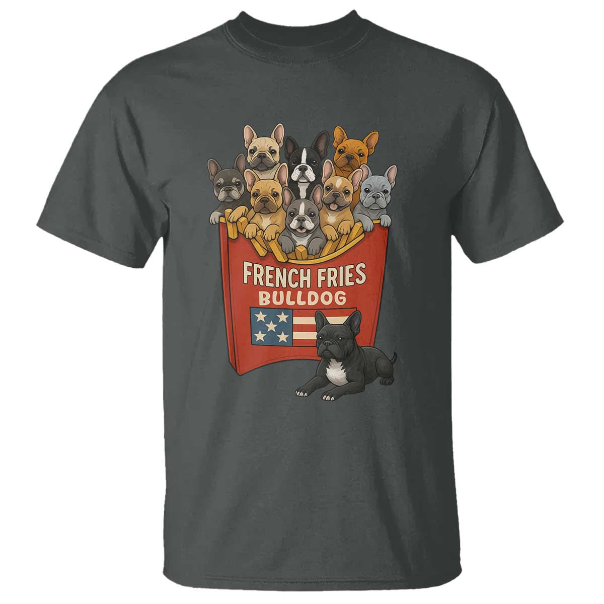 Funny French Fries Bulldog T Shirt Dog Lover Gift - Wonder Print Shop