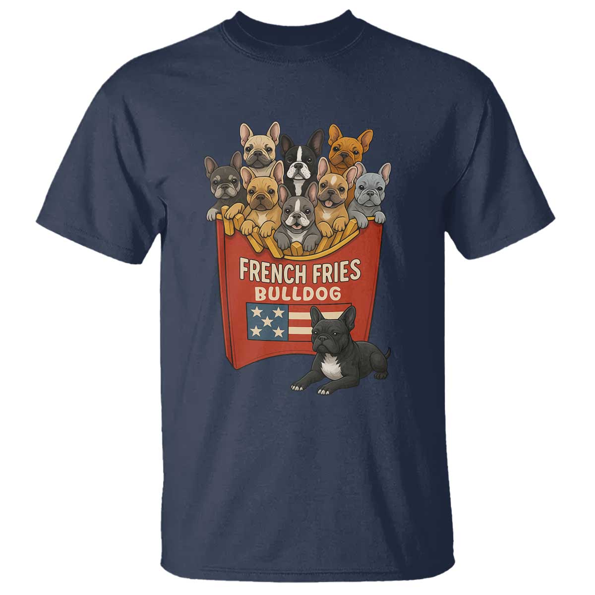 Funny French Fries Bulldog T Shirt Dog Lover Gift - Wonder Print Shop