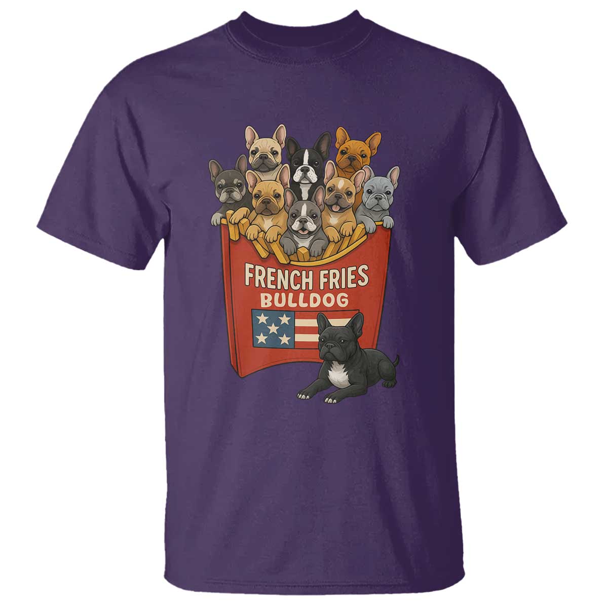 Funny French Fries Bulldog T Shirt Dog Lover Gift - Wonder Print Shop