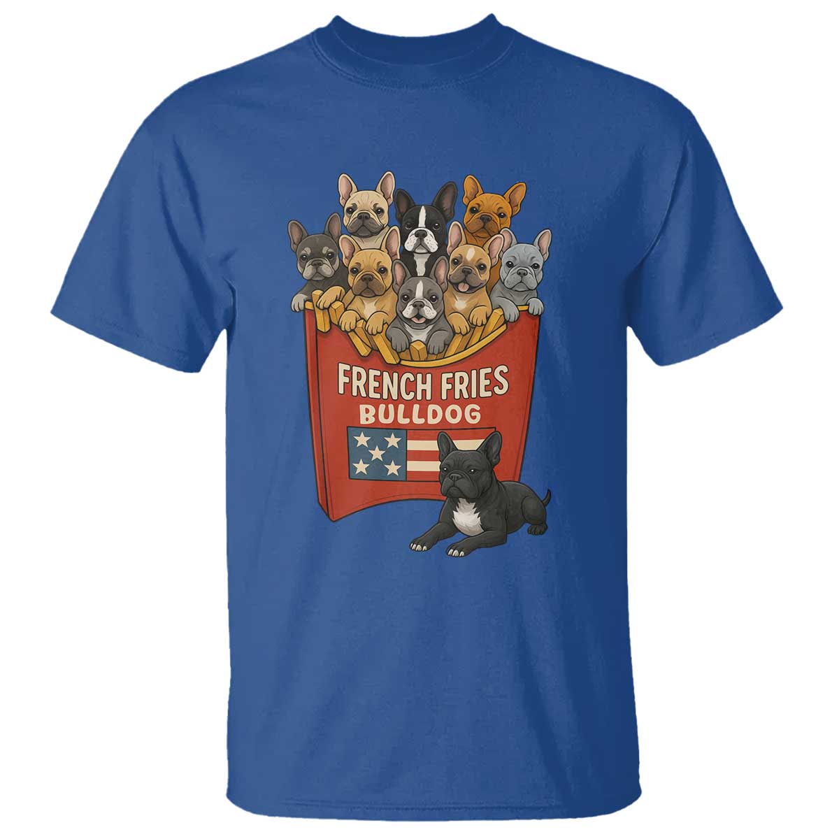 Funny French Fries Bulldog T Shirt Dog Lover Gift - Wonder Print Shop