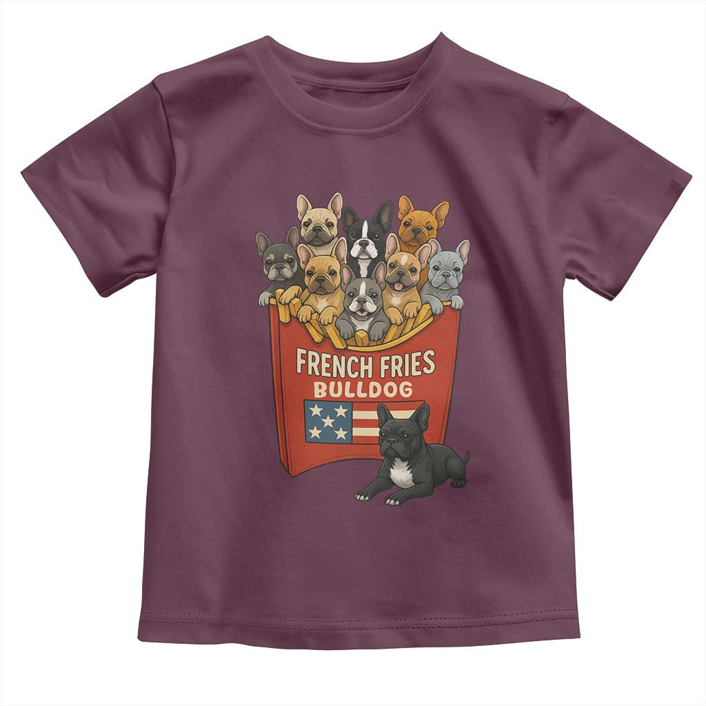 Funny French Fries Bulldog Toddler T Shirt Dog Lover Gift - Wonder Print Shop