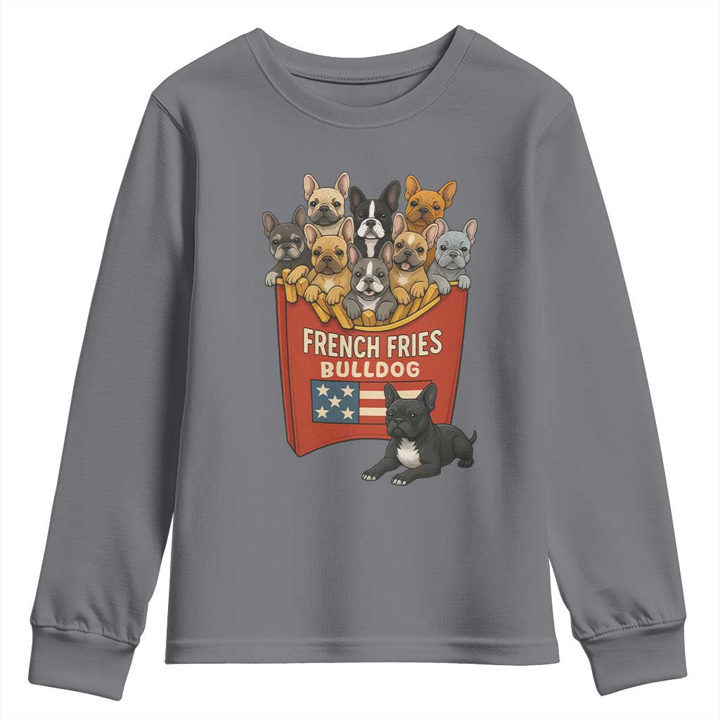 Funny French Fries Bulldog Youth Sweatshirt Dog Lover Gift - Wonder Print Shop