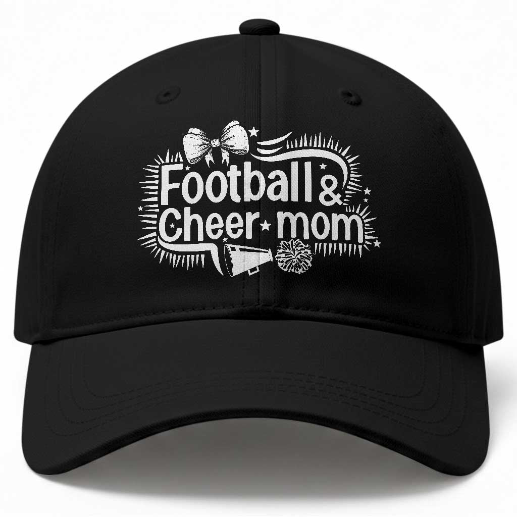 Football And Cheer Mom Quote Baseball Cap Sport Cheerleading Season Gift
