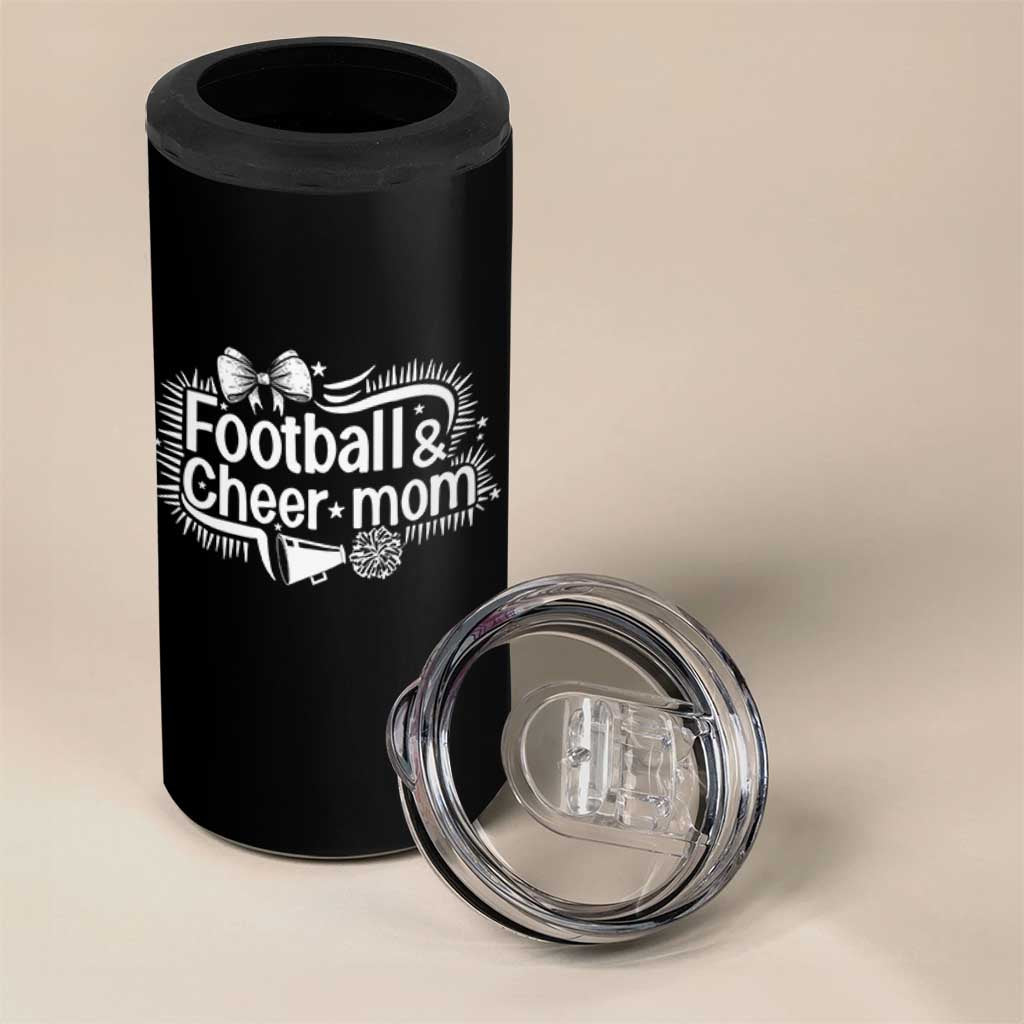 Football And Cheer Mom Quote 4 in 1 Can Cooler Tumbler Sport Cheerleading Season Gift - Wonder Print Shop