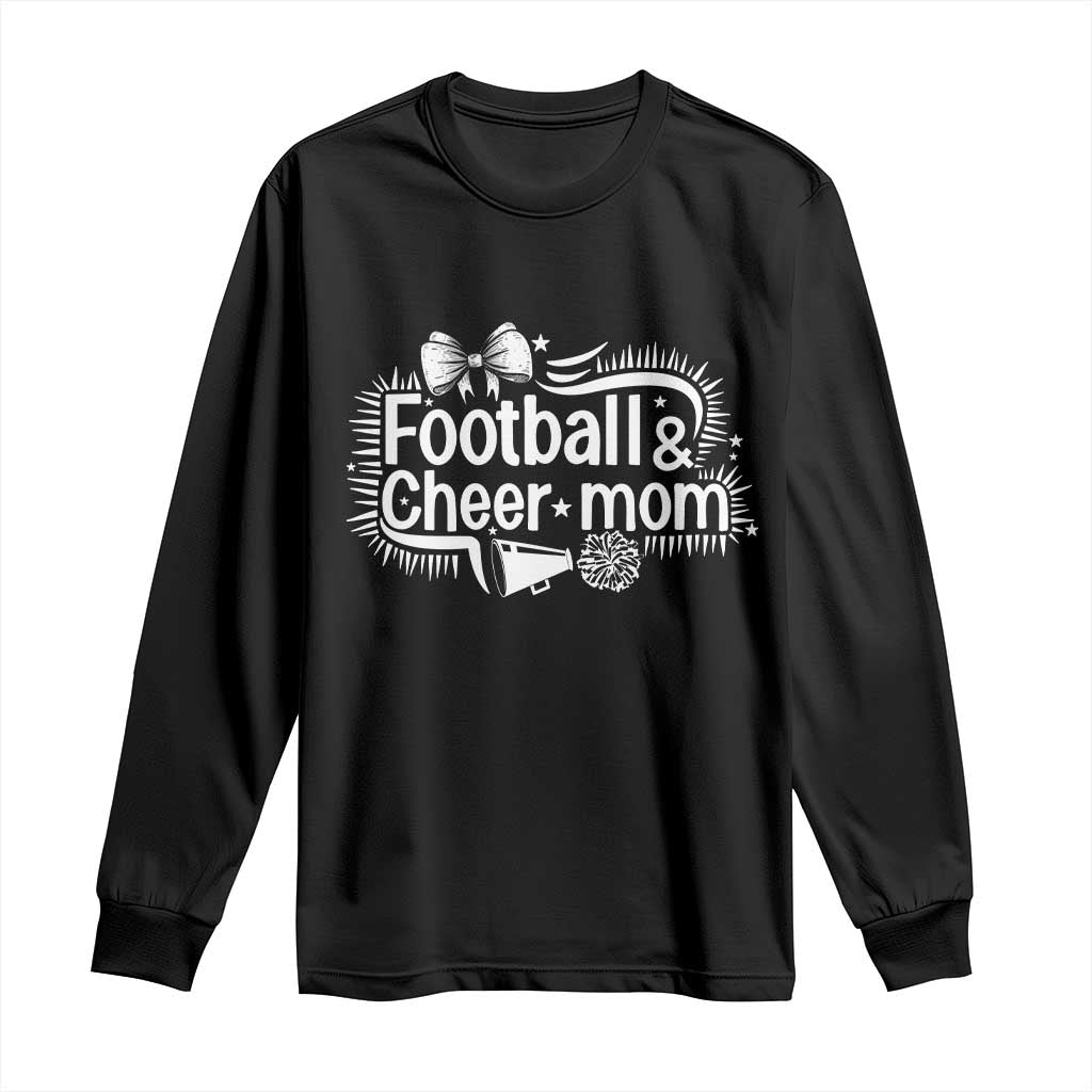 Football And Cheer Mom Quote Long Sleeve Shirt Sport Cheerleading Season Gift - Wonder Print Shop