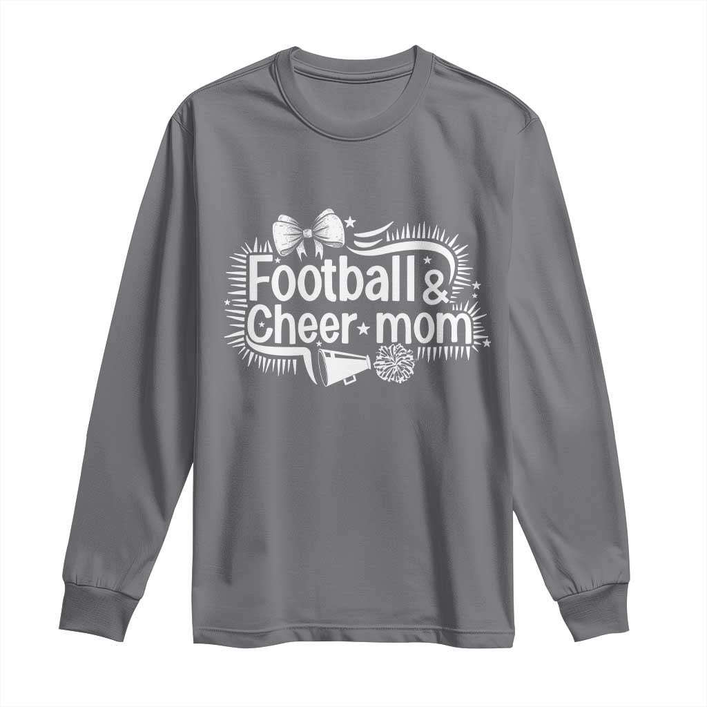 Football And Cheer Mom Quote Long Sleeve Shirt Sport Cheerleading Season Gift - Wonder Print Shop