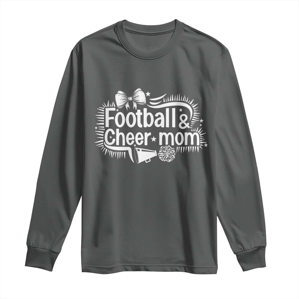 Football And Cheer Mom Quote Long Sleeve Shirt Sport Cheerleading Season Gift - Wonder Print Shop