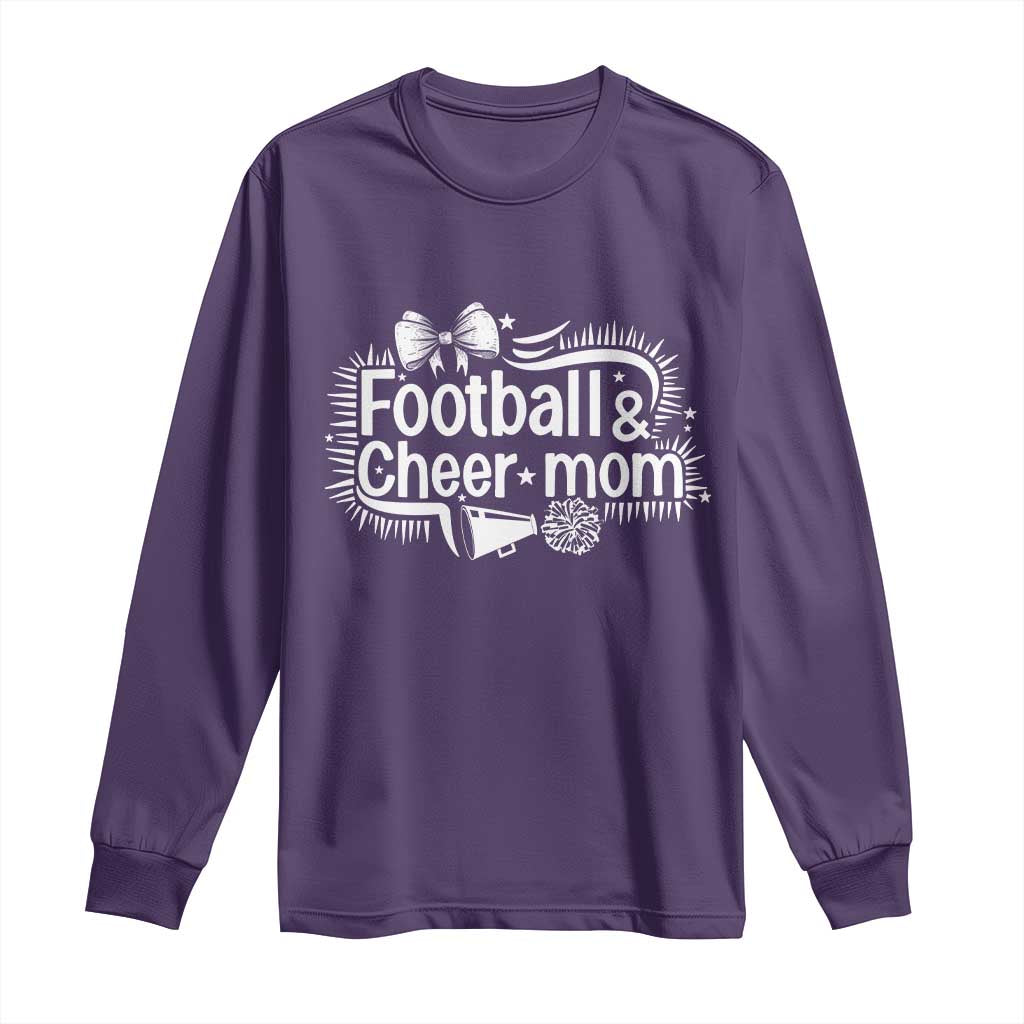 Football And Cheer Mom Quote Long Sleeve Shirt Sport Cheerleading Season Gift - Wonder Print Shop