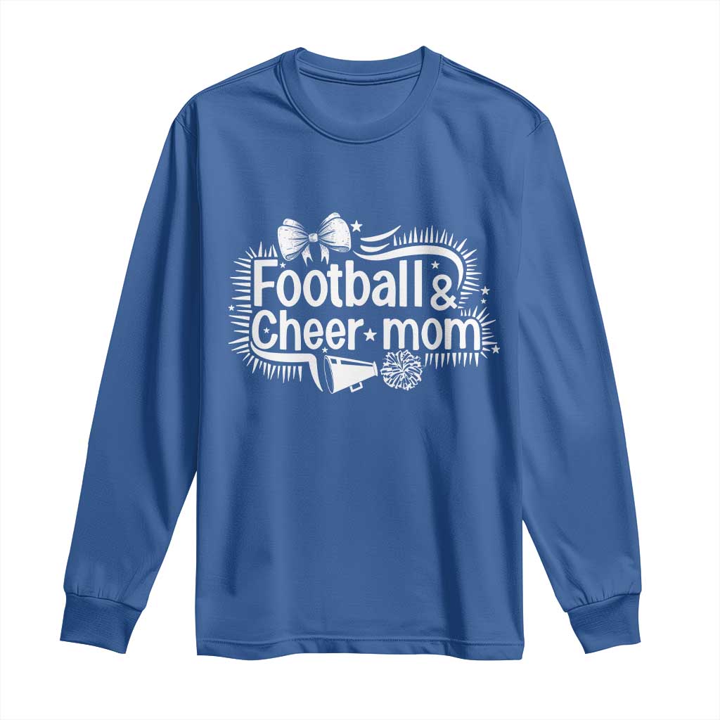 Football And Cheer Mom Quote Long Sleeve Shirt Sport Cheerleading Season Gift - Wonder Print Shop