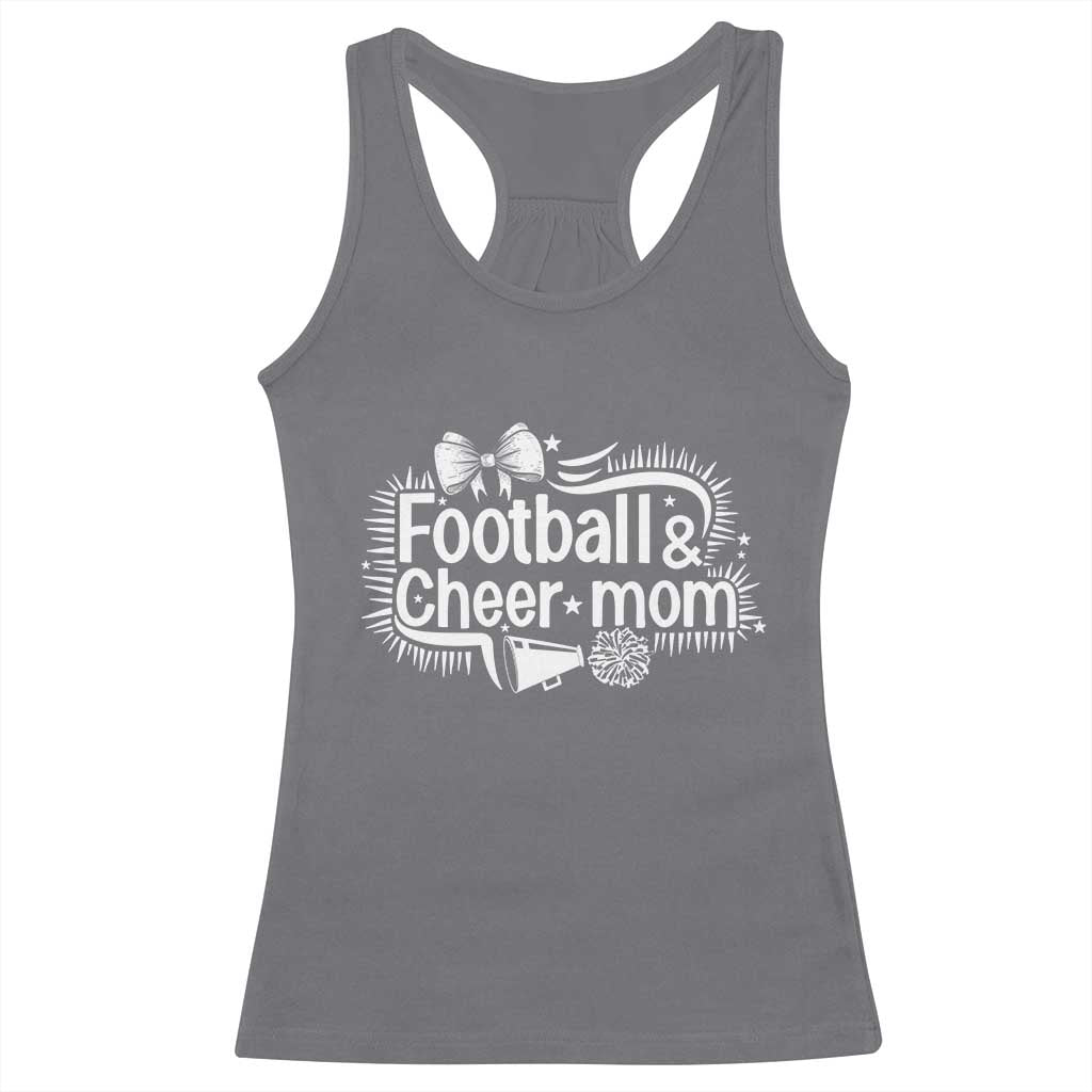 Football And Cheer Mom Quote Racerback Tank Top Sport Cheerleading Season Gift - Wonder Print Shop