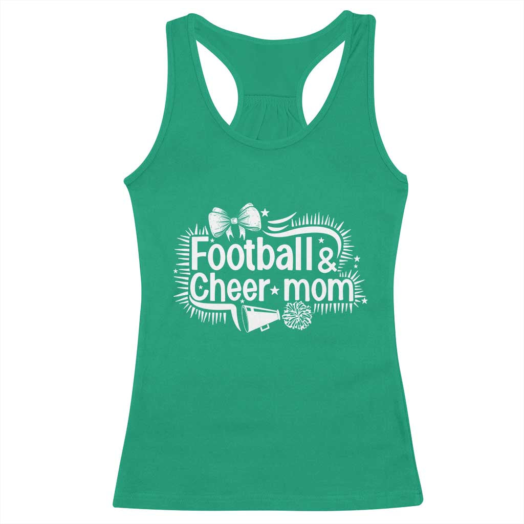 Football And Cheer Mom Quote Racerback Tank Top Sport Cheerleading Season Gift - Wonder Print Shop