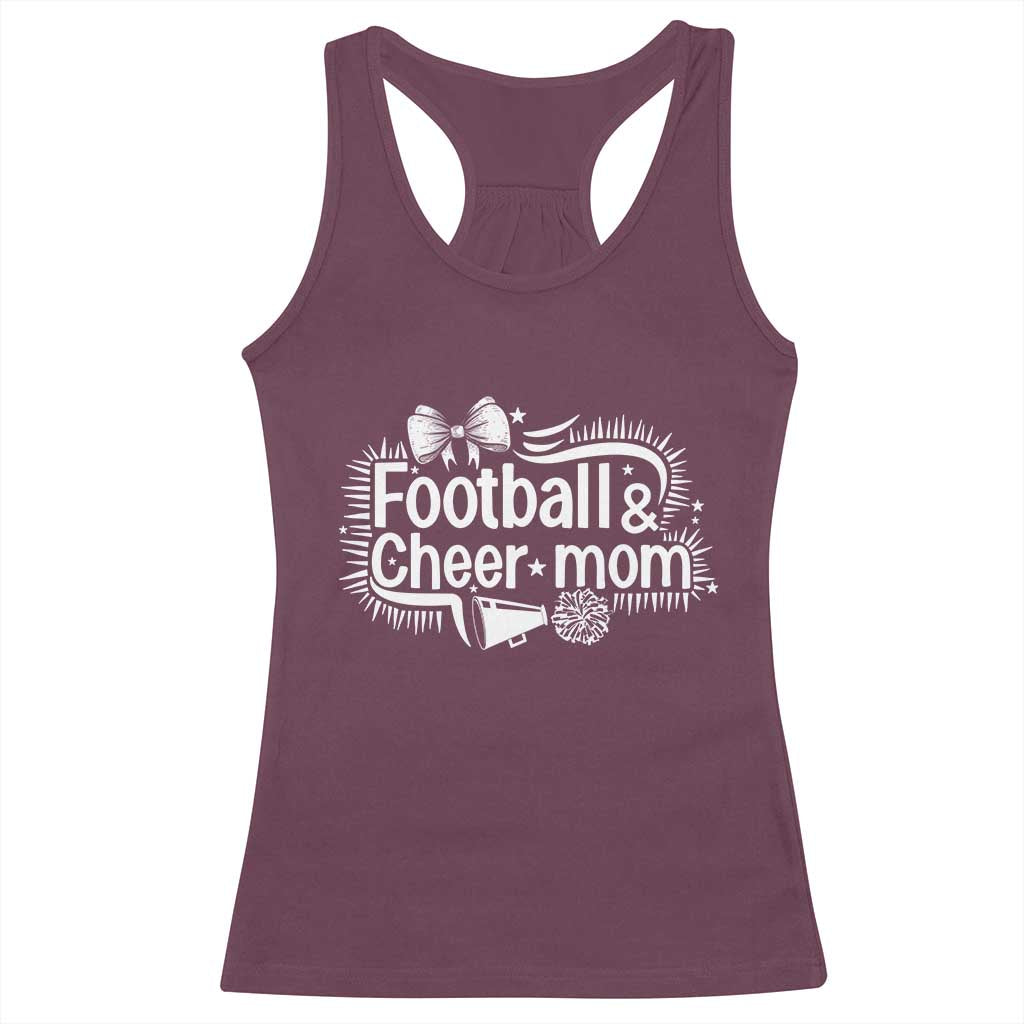 Football And Cheer Mom Quote Racerback Tank Top Sport Cheerleading Season Gift - Wonder Print Shop