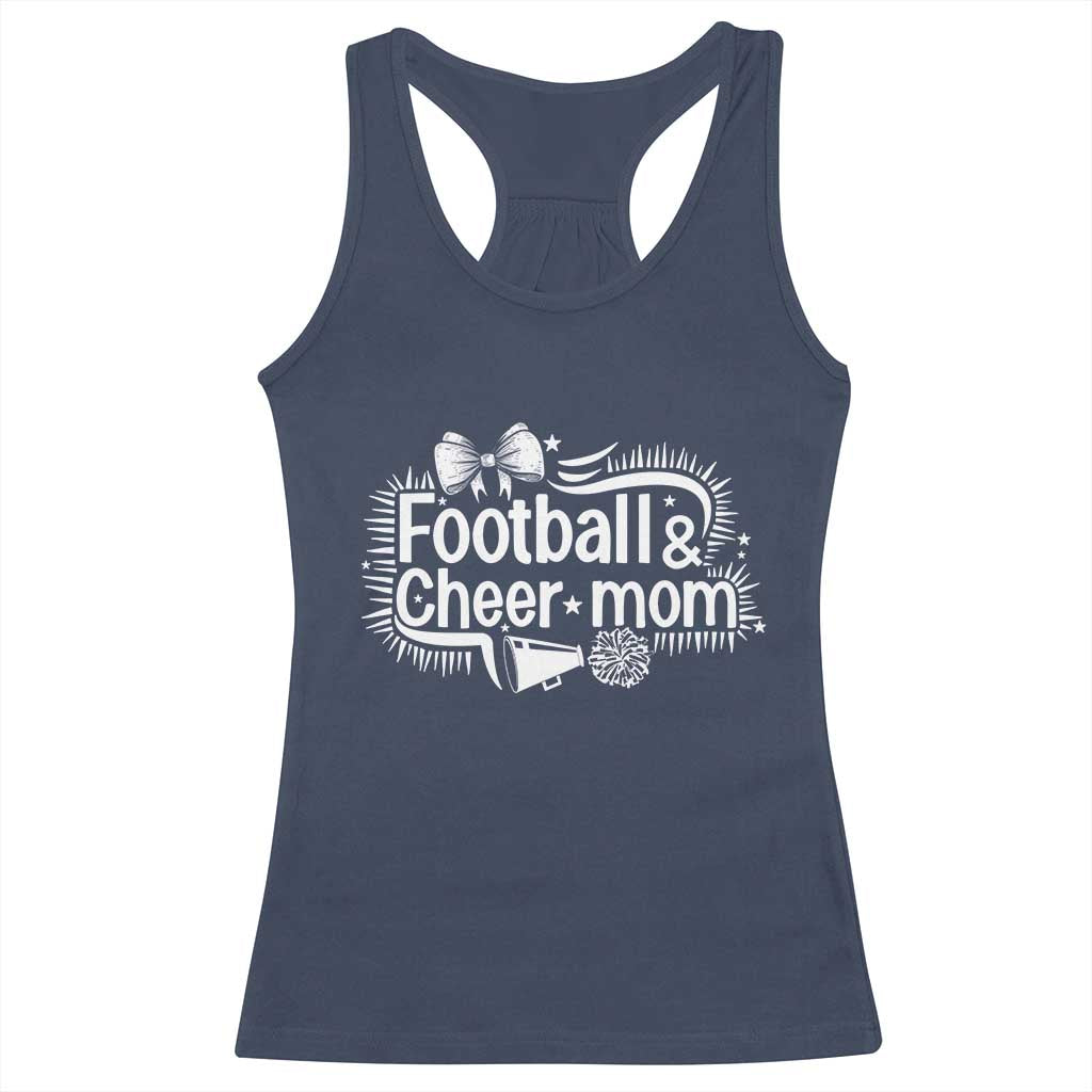 Football And Cheer Mom Quote Racerback Tank Top Sport Cheerleading Season Gift - Wonder Print Shop