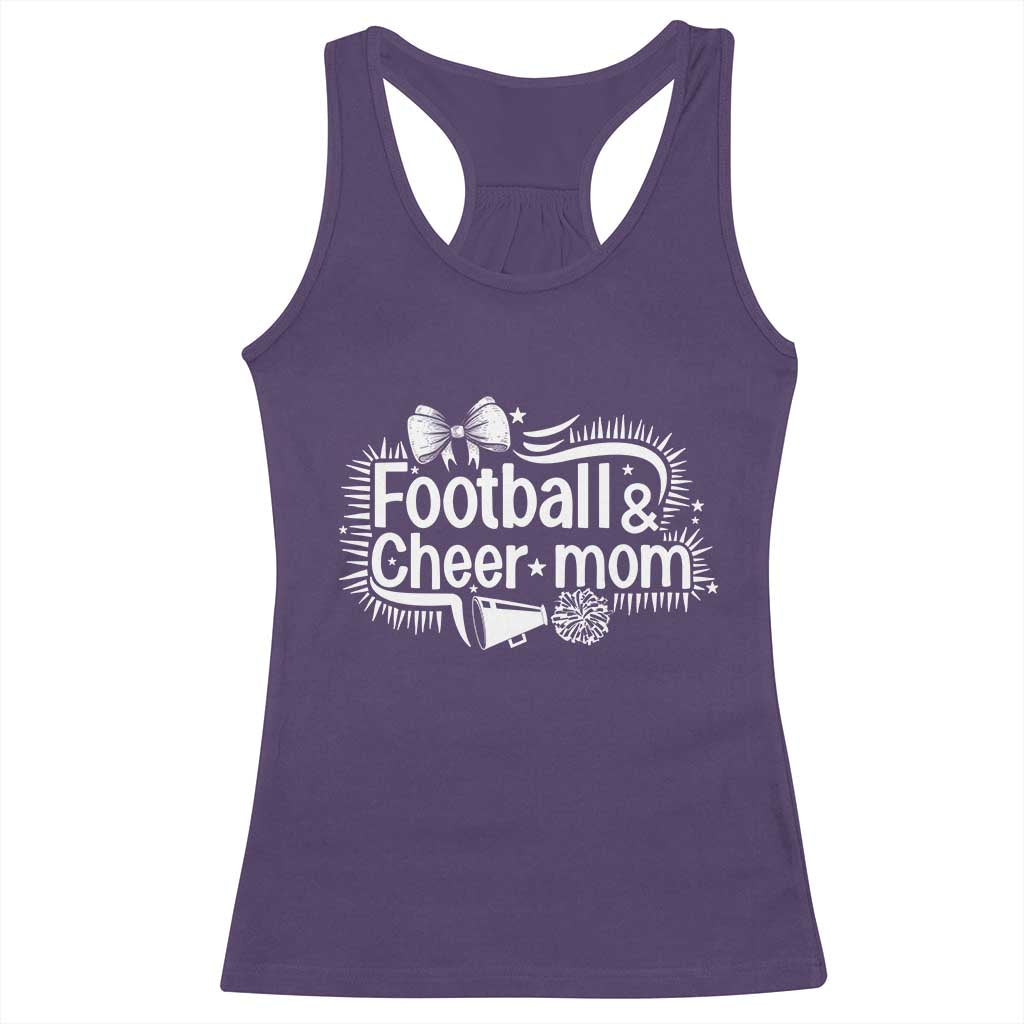 Football And Cheer Mom Quote Racerback Tank Top Sport Cheerleading Season Gift - Wonder Print Shop