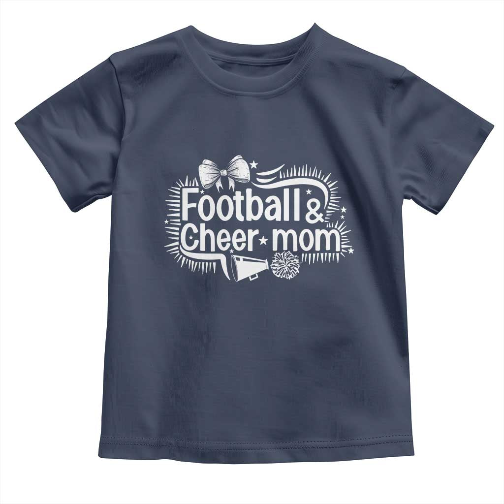Football And Cheer Mom Quote Toddler T Shirt Sport Cheerleading Season Gift - Wonder Print Shop
