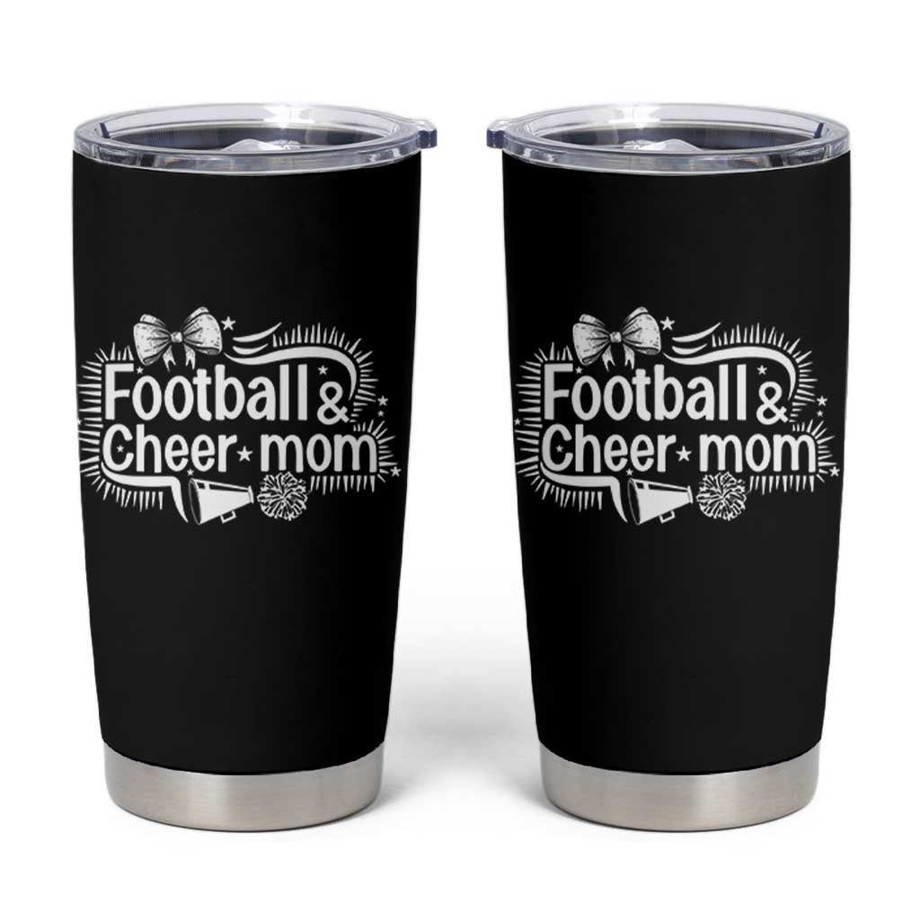 Football And Cheer Mom Quote Tumbler Cup Sport Cheerleading Season Gift - Wonder Print Shop