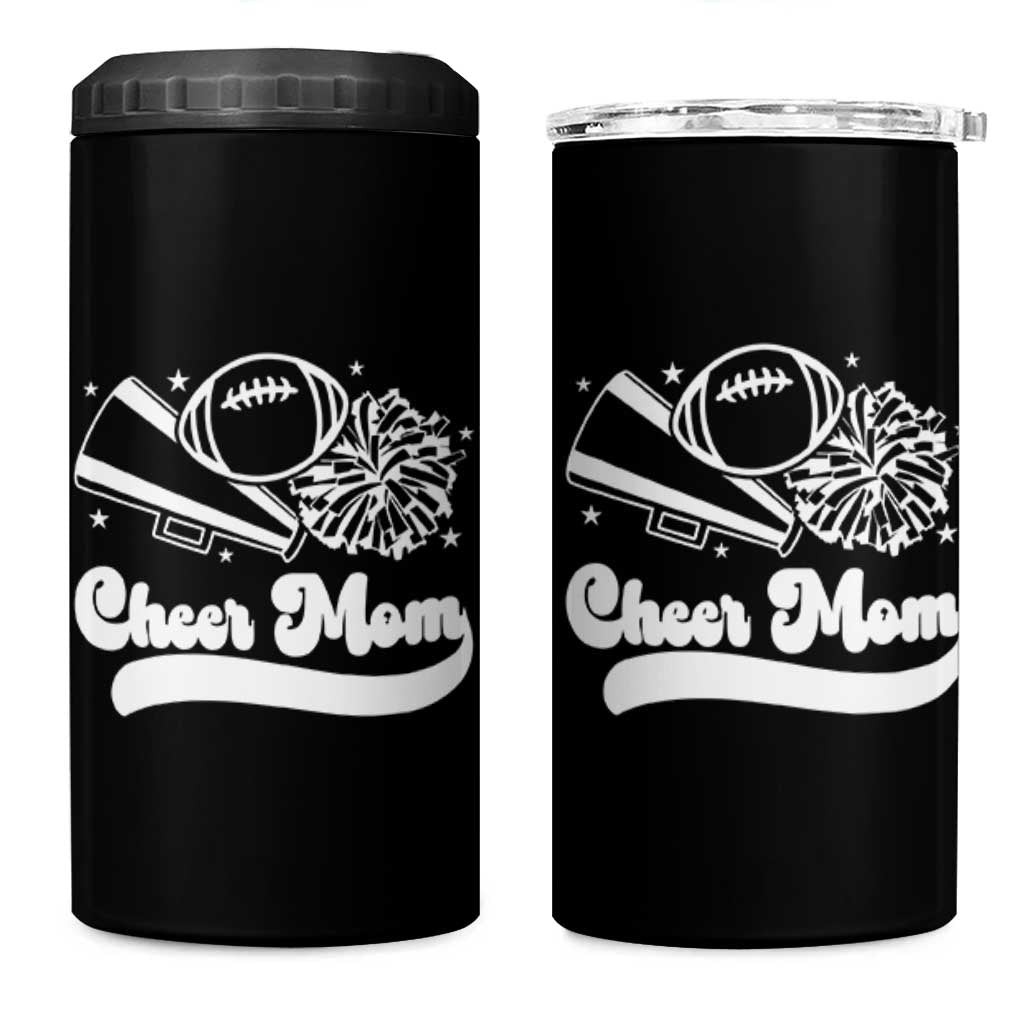 Cheer Mom Football Game Day 4 in 1 Can Cooler Tumbler Cheerleader Team Spirit Gift - Wonder Print Shop