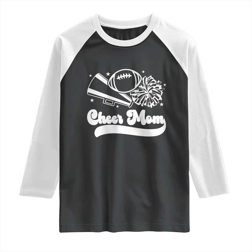 Cheer Mom Football Game Day Raglan Shirt Cheerleader Team Spirit Gift - Wonder Print Shop
