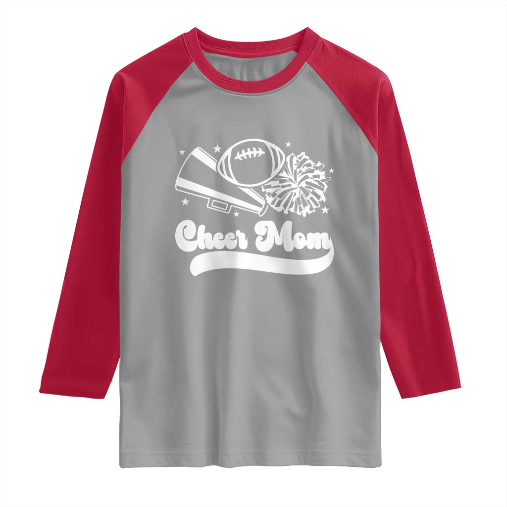 Cheer Mom Football Game Day Raglan Shirt Cheerleader Team Spirit Gift - Wonder Print Shop