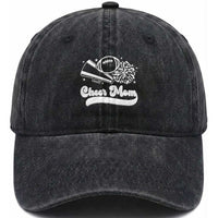 Cheer Mom Football Game Day Washed Cotton Baseball Cap Cheerleader Team Spirit Gift