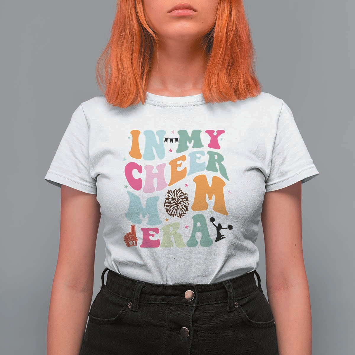 In My Cheer Mom Era T Shirt For Women Cheerleading Gift - Wonder Print Shop