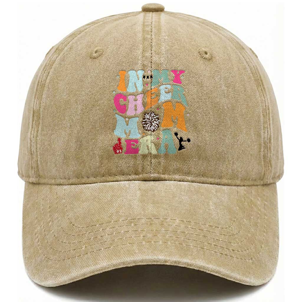 In My Cheer Mom Era Washed Cotton Baseball Cap Cheerleading Gift