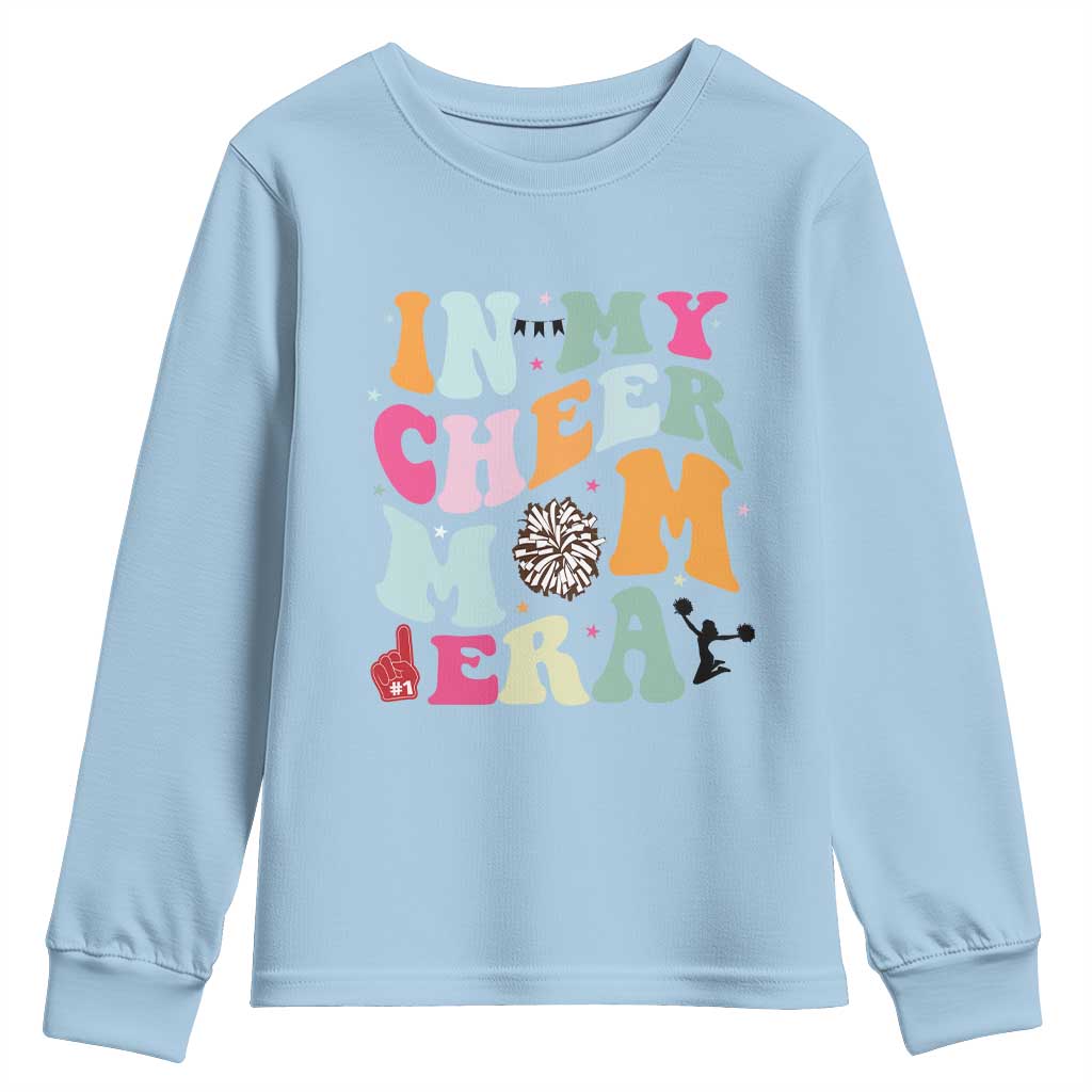 In My Cheer Mom Era Youth Sweatshirt Cheerleading Gift - Wonder Print Shop