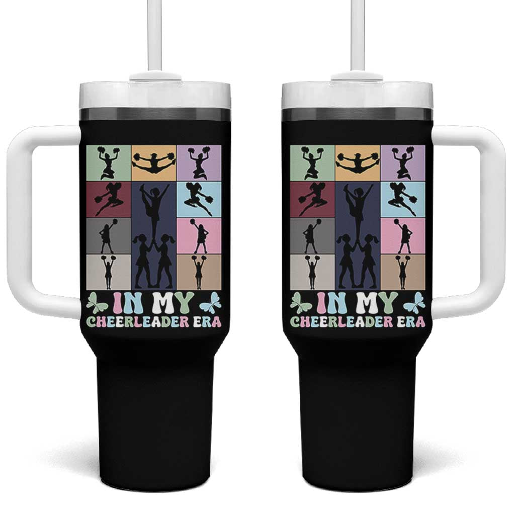 In My Cheer Mom Era Tumbler With Handle Cheerleader Squad Fan Gift - Wonder Print Shop
