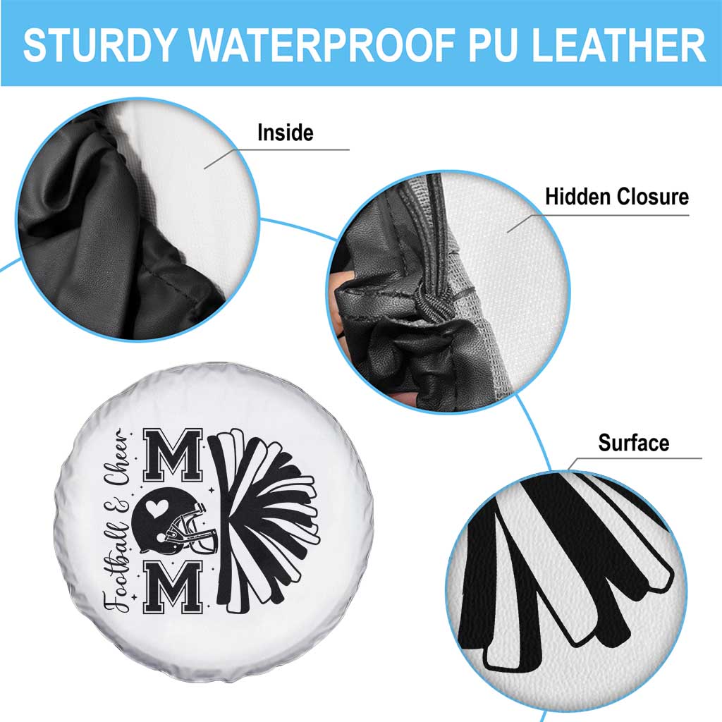 Proud Football And Cheer Mom Quote Spare Tire Cover Gift For Sports Season - Wonder Print Shop