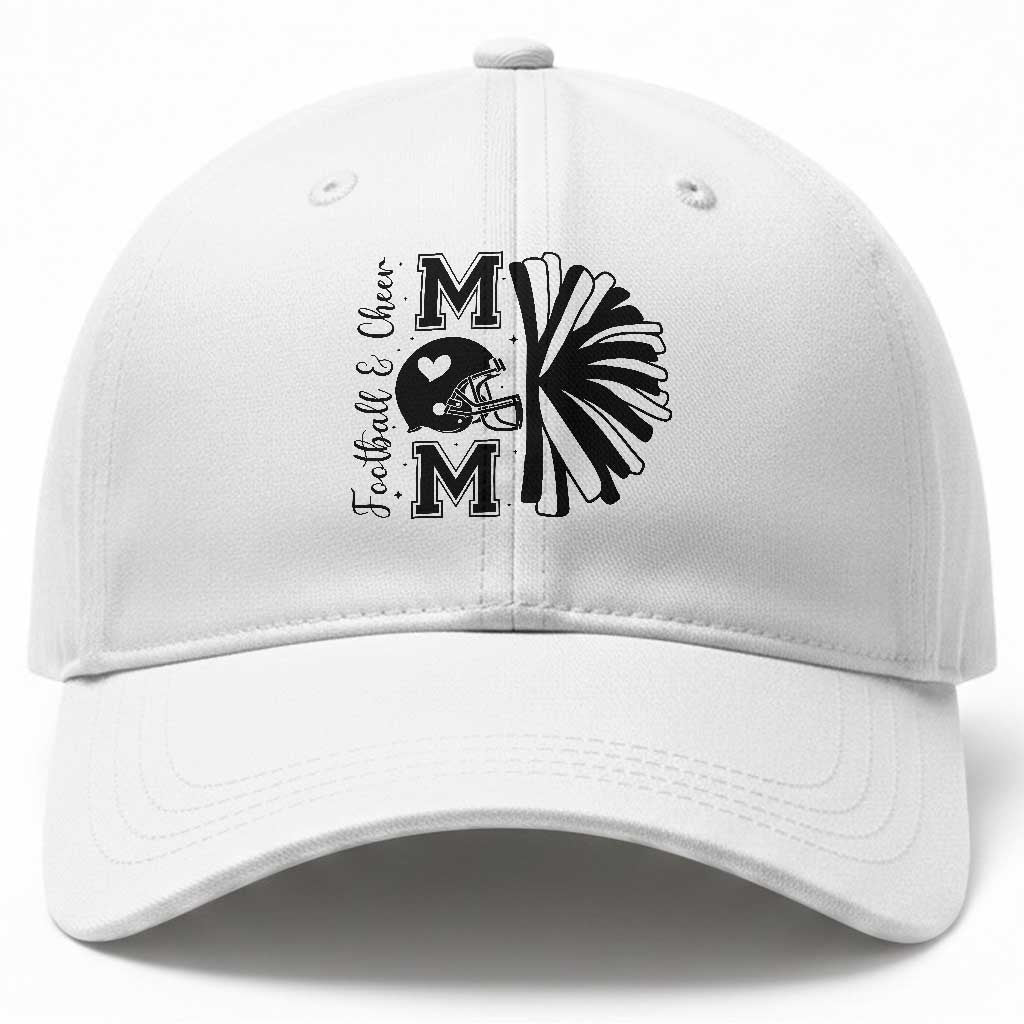 Proud Football And Cheer Mom Quote Baseball Cap Gift For Sports Season