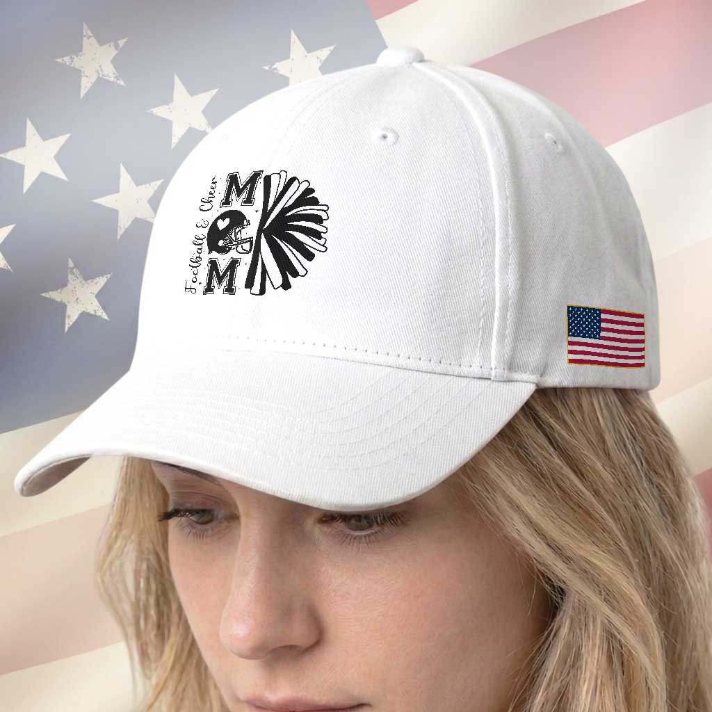 Proud Football And Cheer Mom Quote Baseball Cap Gift For Sports Season