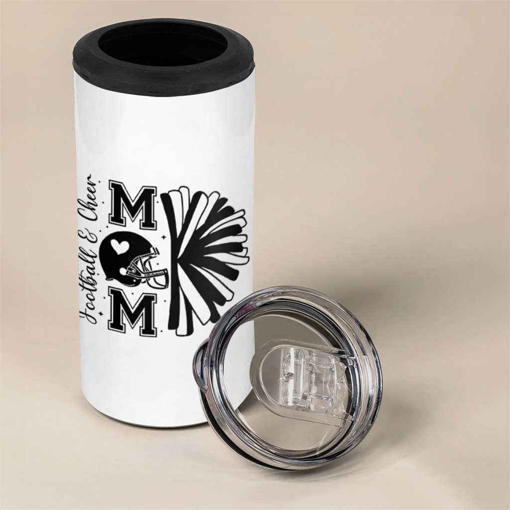 Proud Football And Cheer Mom Quote 4 in 1 Can Cooler Tumbler Gift For Sports Season - Wonder Print Shop
