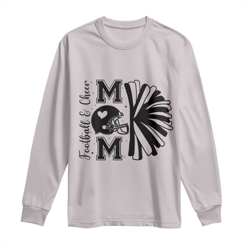 Proud Football And Cheer Mom Quote Long Sleeve Shirt Gift For Sports Season - Wonder Print Shop
