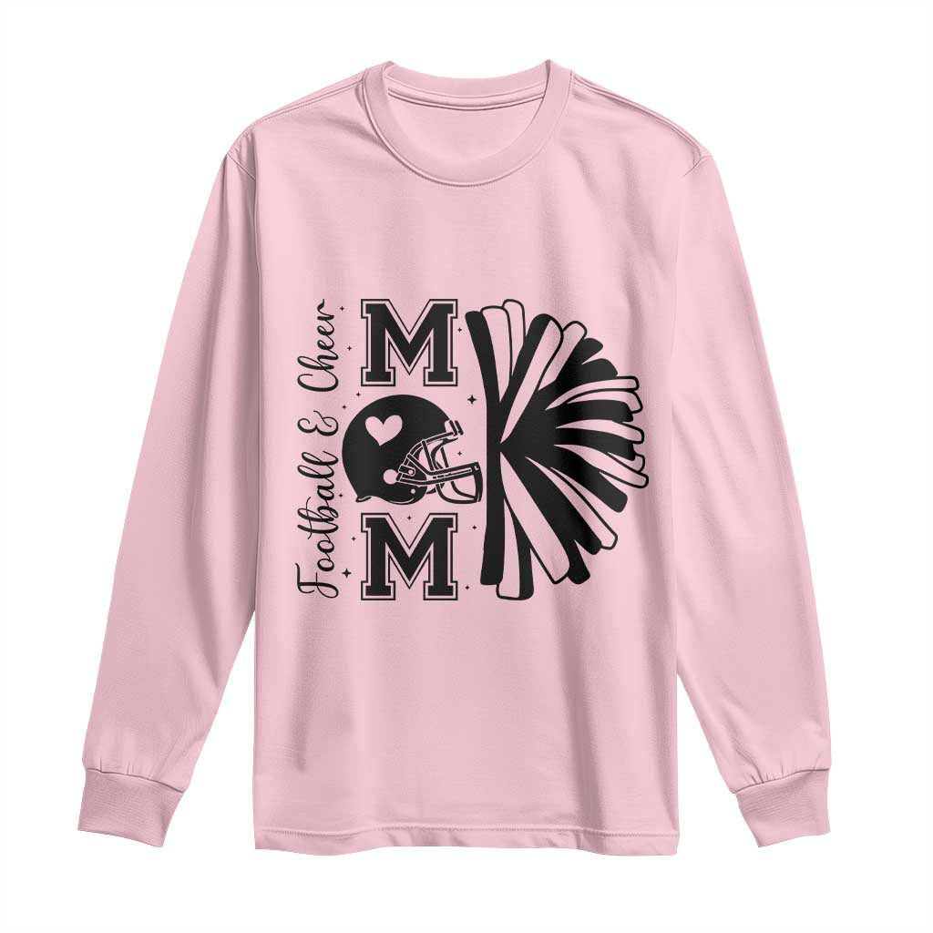 Proud Football And Cheer Mom Quote Long Sleeve Shirt Gift For Sports Season - Wonder Print Shop