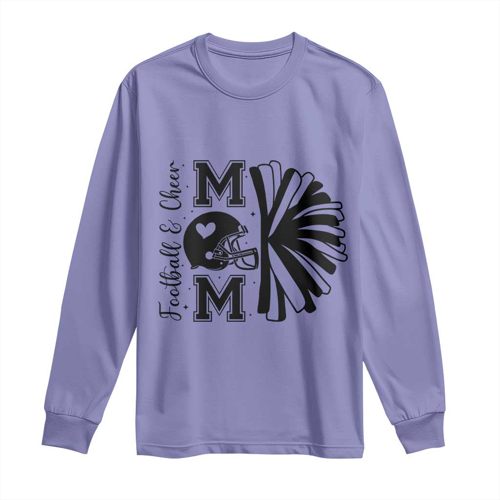 Proud Football And Cheer Mom Quote Long Sleeve Shirt Gift For Sports Season - Wonder Print Shop