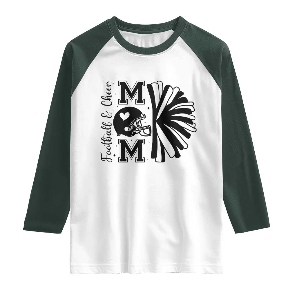 Proud Football And Cheer Mom Quote Raglan Shirt Gift For Sports Season - Wonder Print Shop